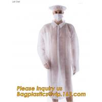 China durable chemical resistant lab coats,elastic material coverall workwear,Disposable Medical Nonwoven White Lab Coat factory