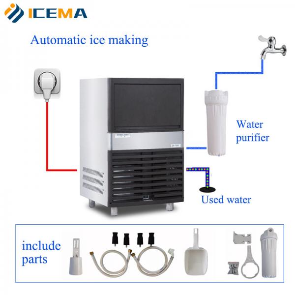 Quality Air/Water Cooling Industrial Ice Cube Maker with Stainless Steel Body Material for sale