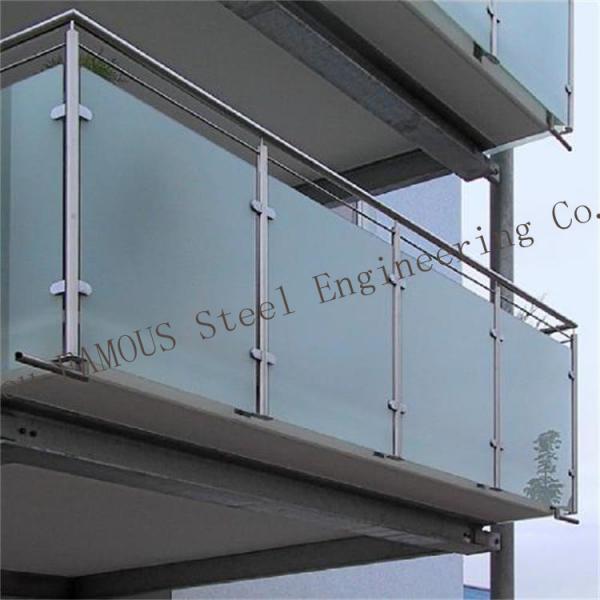 Quality Safety Residential Handrail Glass Balustrade , ISO 3834 frameless glass balcony railing for sale
