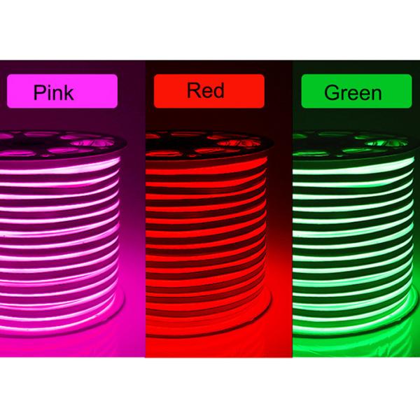 Quality 220 - 240V Input Mini Waterproof Neon Lights , Pink Housing Flexible Led Neon Strip for sale