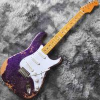 China Custom Aged Strat Electric Guitar in Purple factory