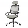 China Gray Color Fabric Home Computer Chair With Headrest , Mesh Back For Office factory