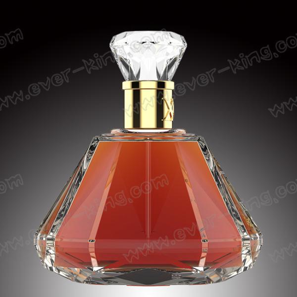 Quality Custom Luxury Diamond Spirits Brandy Glass Bottle 700Ml for sale