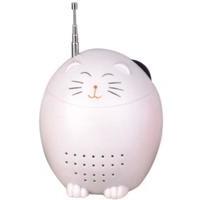 Quality Cat Design Cute FM Radio 8Ω White Built In Speaker Small Stereo Mini for sale