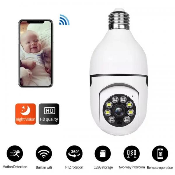 Quality WiFi Light Bulb CCTV Security Camera 1080P Night Vision 360 Degree for sale