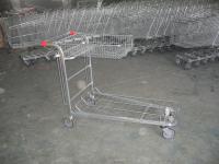China Supermarket cargo Warehouse Trolley with foldable basket and customized logo factory