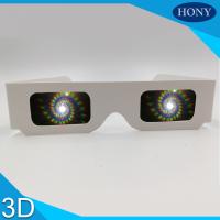 China Party Spiral 3d Diffraction Glasses , Pet Materials Fireworks 3d Glasses With Logo factory
