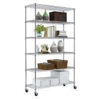 China 6 Tier Stainless Steel Rack For Dorms Storage / Mobile Wire Shelving Cart factory