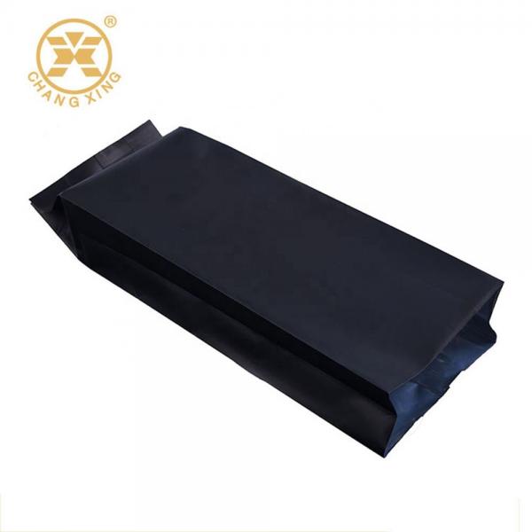 Quality Gravure Black Matte Coffee Packaging Bags Aluminium Foil Stand Up Pouch Printing for sale