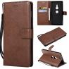 China Sony XZ2 Pure Color Leather Wallet Protective Case with Card Slots factory