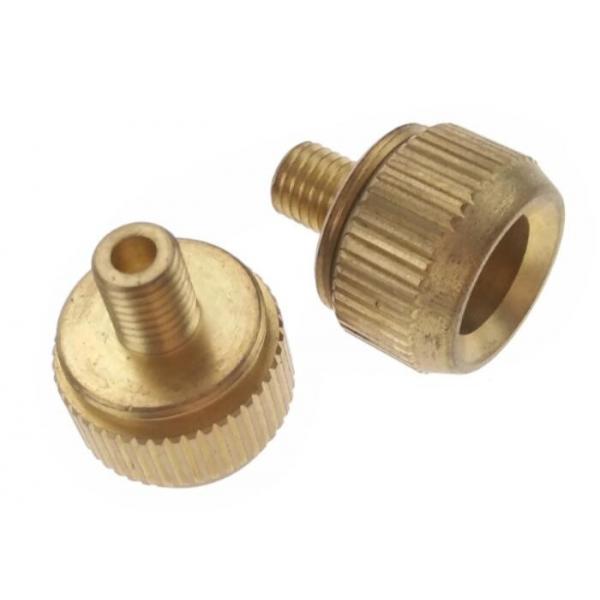 Quality Golden Brass Machining Metal Parts Knurled Head Push Button Nut M6 for Electronics for sale