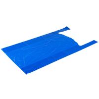 China 35 Mic Blue Unprinted T Shirt Shopping Bags LDPE Material 18 X 7 X 32 factory