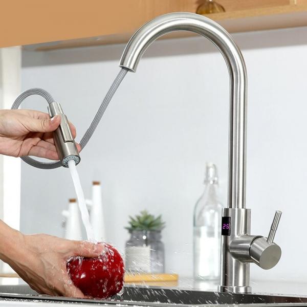 Quality Infrared Sensor Gooseneck Zinc Alloy Faucet For Kitchen Smart Non Contact for sale
