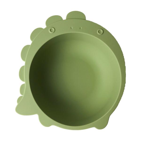 Quality Dinosaur Shape Silicone Eating Utensils Set Dishes Customized For Baby Feeding for sale