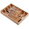 China Bamboo Cutlery Tray Kitchen Utensil Tray Cooking Spoon Flatware Drawer Organizer with Storage Dividers factory