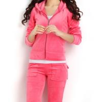 China Customized hot sale brand quality solid color velour tracksuit sports wear women sweatsuit factory