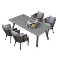 China Customized Balcony Table And Chair Washable Rattan Garden Table And Chairs factory
