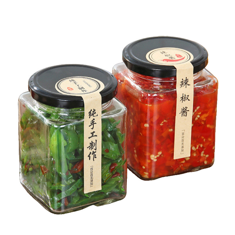 China Square Glass Jam Jar For Jelly Storage Leak Proof Plastisol Lined Lids Multi Volume factory