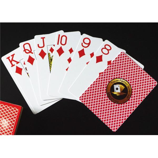 Quality 0.3mm Casino Plastic Playing Cards , 63*88mm Matt Finish Plastic Deck of Cards for sale