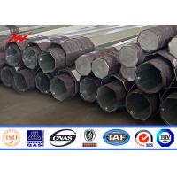 China Galvanized Steel Electrical Power Pole Bitumen 20m With Cross Arms ISO 9001 factory