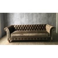 China 2017 hot sale moden luxury chesterfield sofa with grey velvet,living room sofa,french style sofa,oak wood sofa factory