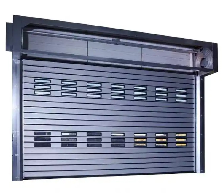 China Modern Design Aluminum Alloy PLC Controlled Spiral Door 0.8m/s Opening and Closing Speed 0.75KW Motor Power factory