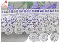 China Embroidered Flower Guipure Polyester Lace Trim For Dress DTM Azo Free Dyeing factory