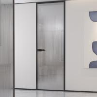 Quality Glazed Tempered Frosted Glass Internal Doors Aluminium frame for sale