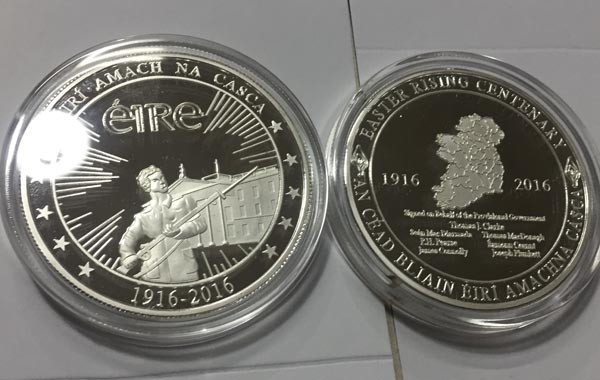 China 1916-2016 silver/gold plated irishing easter rising coin for sale factory