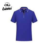 China Knitting Embroidery Short Sleeve Polo T Shirts Cotton Button Turn Down Collar factory
