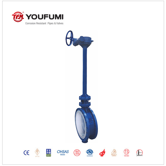 Quality PTFE Low Temperature Butterfly Valve 300mm , LCB Extended Stem Butterfly Valve for sale
