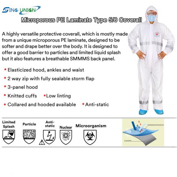 Quality Non Woven Disposable Hazmat Suit Hi Vis Waterproof Safety Coverall With for sale