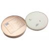 China PU Leather Cover Lid Chocolate Tin Box , Decorative Round Metal Tin Container factory