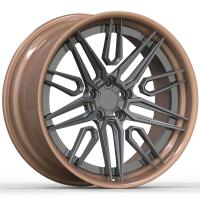China Gold Polished Center Brushed Face Monoblock Forged Wheels With FEA Anal for sale
