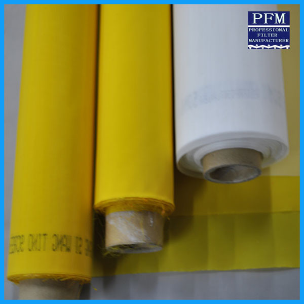 Quality Yellow Polyester Mesh Fabric Silk Screen Tshirt Printing High Density , 91 for sale