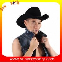 China 0372 wool felt cowboy hats for mens, black western cowboy hats factory