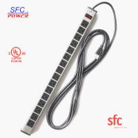 Quality 24" Horizontal Metal Multi Socket Extension Lead Grounded 16 Way With Circuit for sale