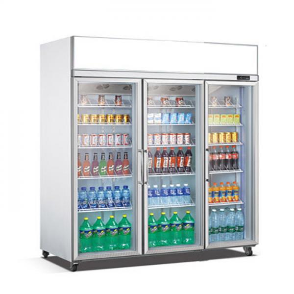 Quality CE 600W Double layer Glass Door Refrigerator Commercial for sale