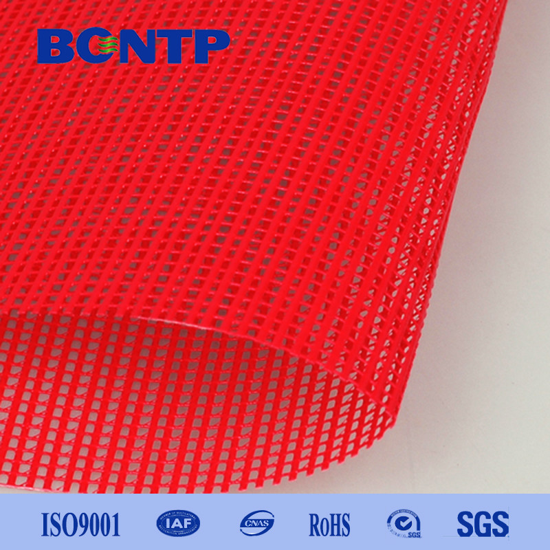 China Colorful PVC Mesh Fabric Wove Polyester Mesh Fabric Flame Retardant UV Resistant factory