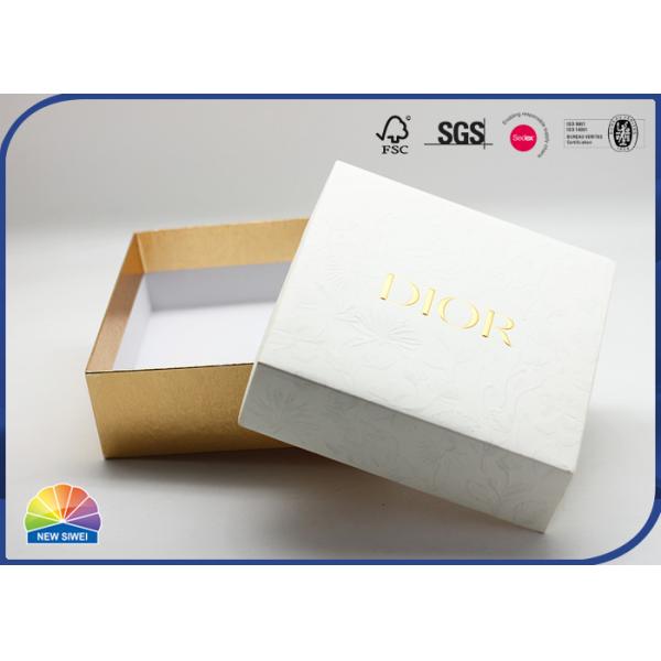 Quality Embossed Present Paper Cardboard Box 2 Piece Gold Stamping Logo for sale