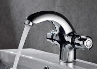 China ROVATE Chrome Finished Bathroom Sink Taps , Deck Mount Faucet Dual Handles factory