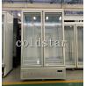 China Display refrigerator freezer 1000L double glass doors drink cooler fridge showcase factory