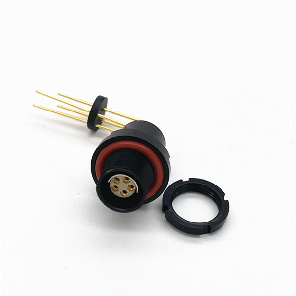 Quality 5pin Fischer Rear Mounted Right Angle Connector With PCB Contacts for sale