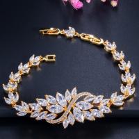China Cubic Zirconia Tennis Bracelets For Women Iced Out Chain Gold Color Bracelet Woman Zircon Flower CZ Bangle Jewelry factory