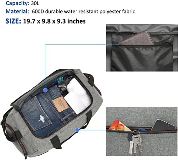 Quality Weekender Sports Duffle Bags Water Resistant With Shoe Compartment for sale