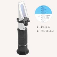 china 0~25% Alcohol Wort ATC Portable Refractometer For Wine Sugar Test