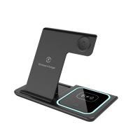 China Black Travel Wireless Charger For Phone/Earphone/Watch Overvoltage Protection factory