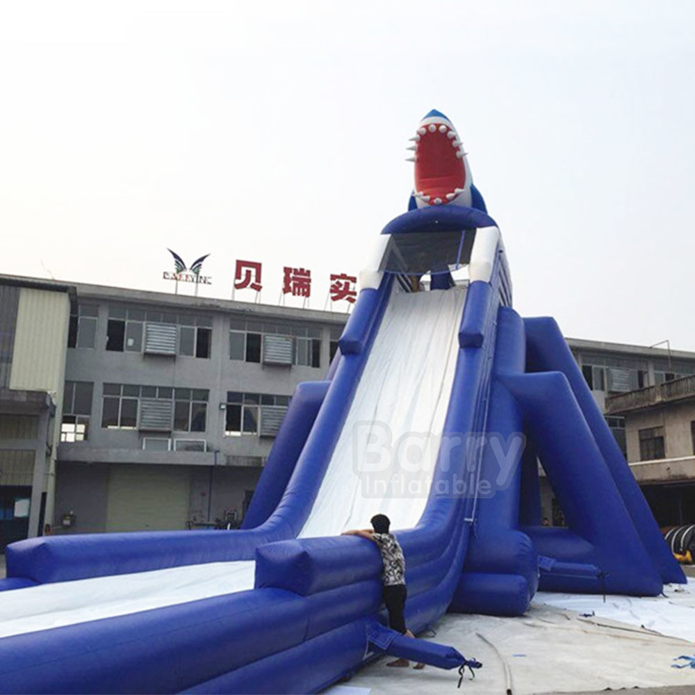 China Commercial PVC Inflatable Water Slides For Park Shark Long 35*10*10m for sale