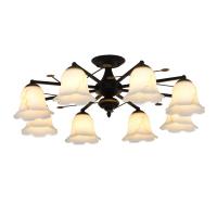 China Black Wrought iron dining room chandeliers ceiling lamp (WH-CI-102) factory