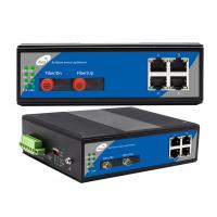 Quality Industrial 4 Port Fiber Optic Switch 10/100M 4 POE Ethernet 2 Optical Port for sale